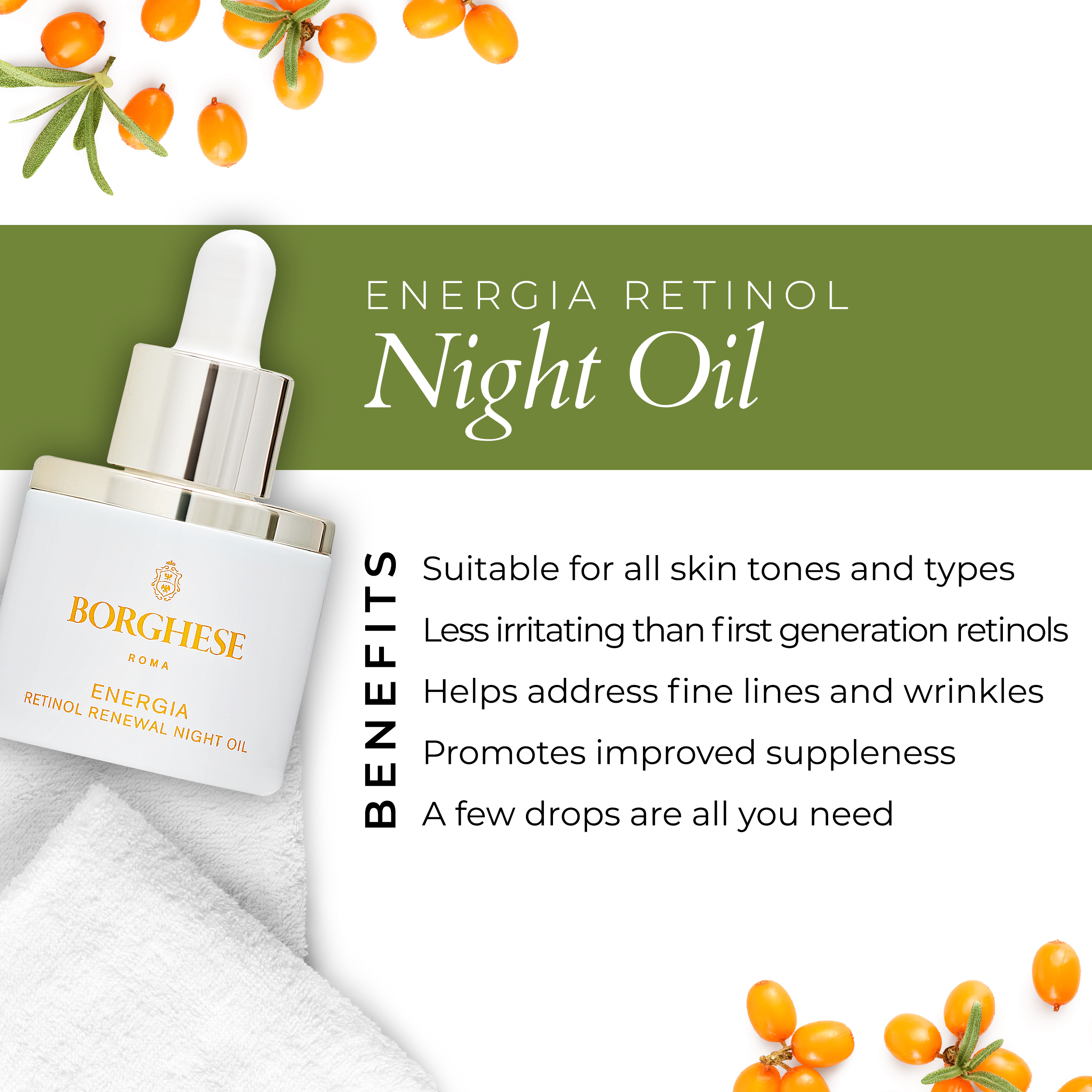 ENERGIA Retinol Renewal Night Oil 夜間再生活膚油 (維A油)